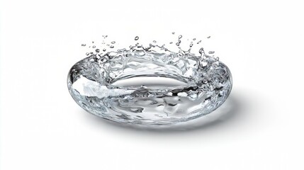 Water splash ring isolated on white background. water. Ultra realistic. Photorealistic