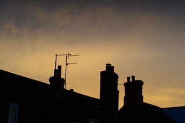 sunset over rooftops
