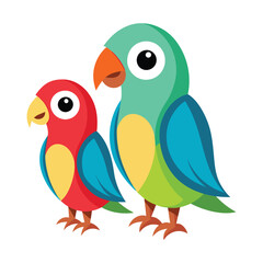 Fototapeta premium vector colorful tiny parrot