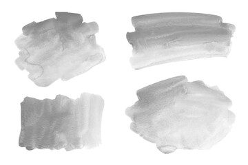 Fototapeta premium Grey, white, silver watercolor fluid painting vector background design. Dusty pastel, neutral and siver marble. Dye elegant soft splash style. Alcohol ink monochrome vector.