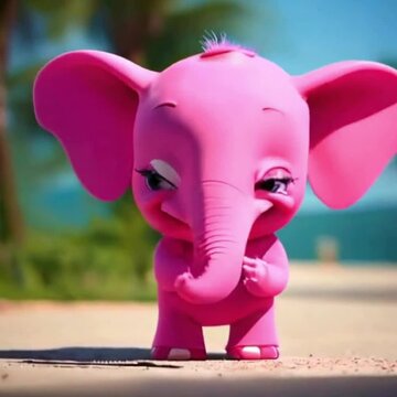 pink elephant with flower