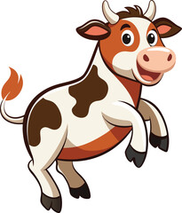 Fototapeta premium cow jumping silhouette vector on white background