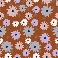 Beautiful pattern with flowers and leaf.Floral vector illustration