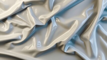 A visually striking image featuring a prominent, abstract composition dominated by a plastic texture, evoking a sense of smoothness and artificiality, with intricate wrinkles, creases