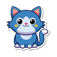vector a cute cartoon cat sticker