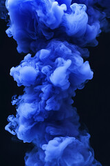 Obraz premium abstract blue smoke swirling in black background