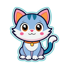 vector a cute cartoon cat sticker