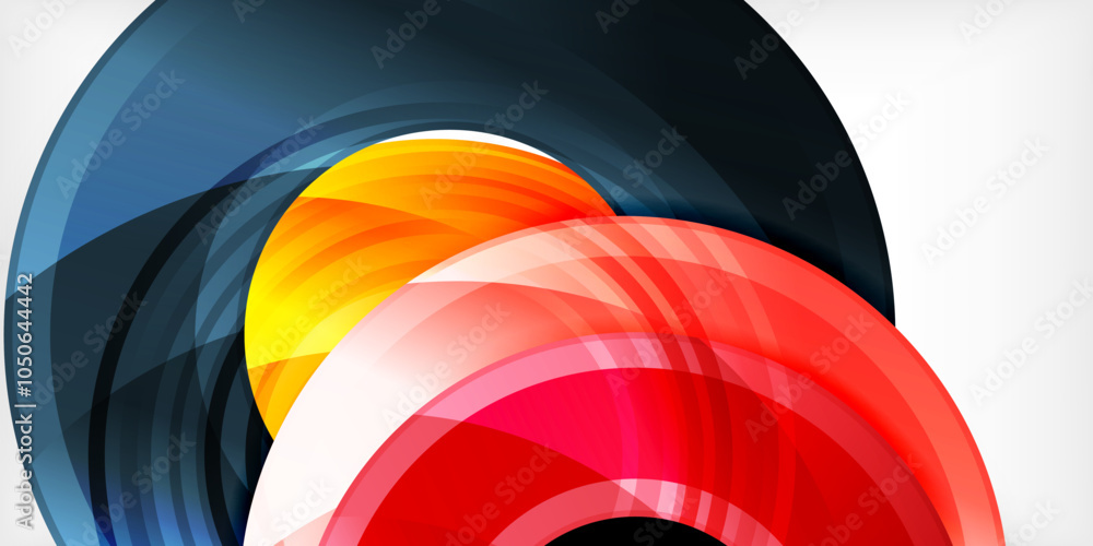 Aufkleber bright colorful circles with light effects. abstract background