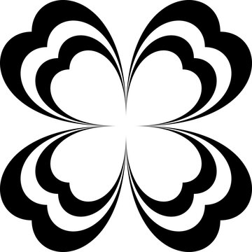 Retro Seventies Groovy Flower in black and white	