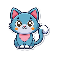 vector a cute cartoon cat sticker