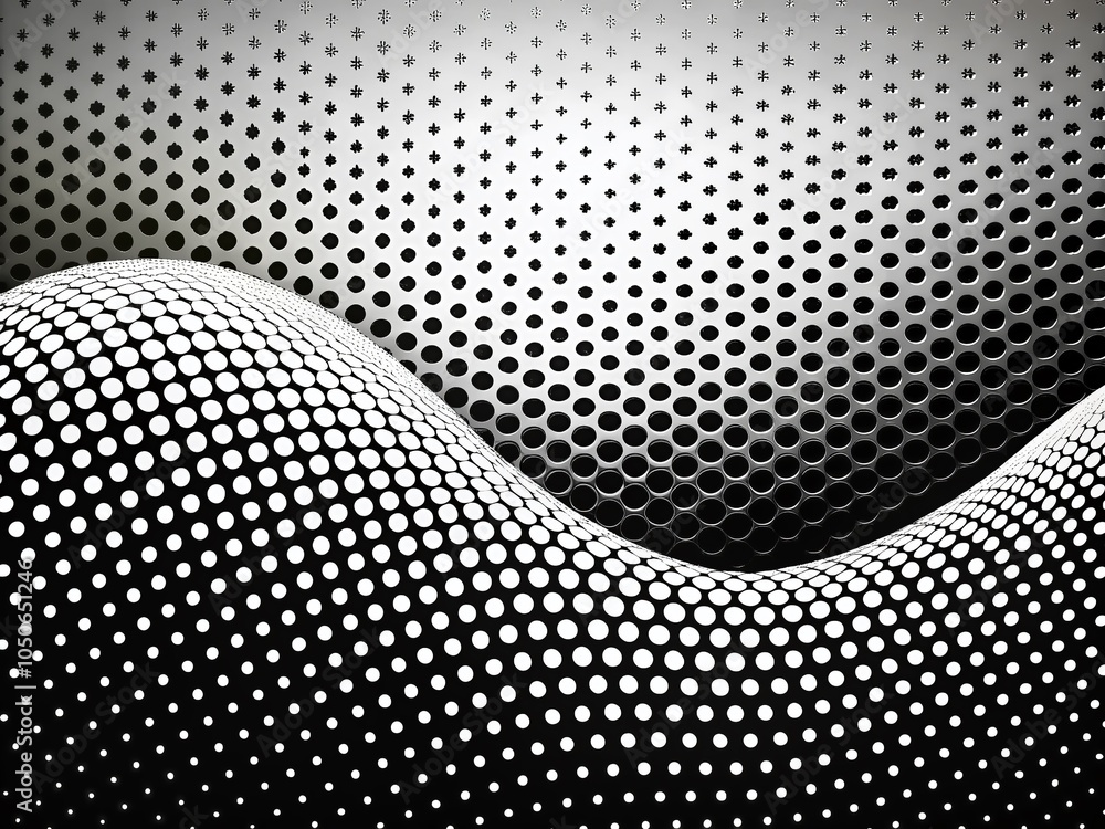 Aufkleber halftone wavy dot pattern - abstract pop art background with monochrome circles and optical effects 