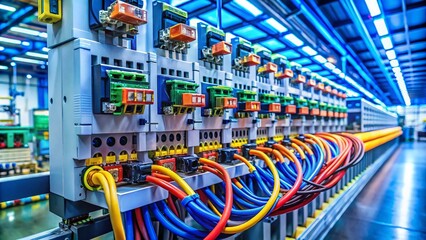 Industrial Electrical Connectors in a Modern Factory Setting for Enhanced Efficiency and Reliability