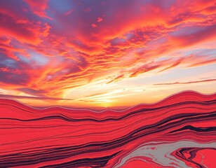 Sunset marble blend with colors background