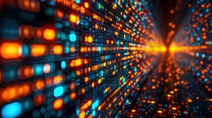 Obraz premium High-Detail Abstract Digital Background with Bright Lights