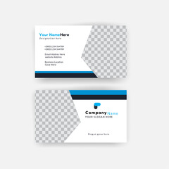   Modern creative business card and name card or  Double   side template with triangles vector design rectangle size squares ,round,   business, simple  and clean design and with a logo or a image  