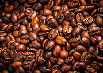 Fototapeta premium Long Exposure Black Coffee Beans Background for Coffee Seed Photography