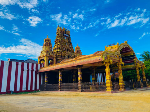Nallur Kovil, a revered Hindu temple in Jaffna, Sri Lanka, showcases stunning architecture with colourful sculptures and vibrant details. It serves as a spiritual hub.