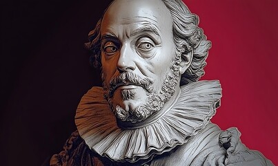 Shakespearean Stature: Compelling Portrait of the Legendary Playwright