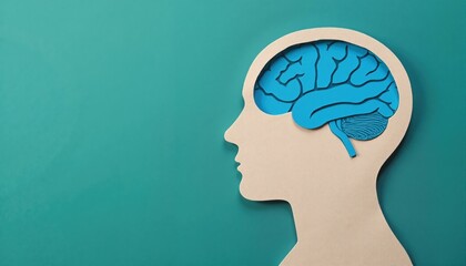 Obraz premium Human Head with Brain Inside, Concept of Mind, Intelligence, and Mental Health.