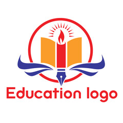 Education logo vector illustration eps file ,  sun symbol background, education symbolic logo vector design