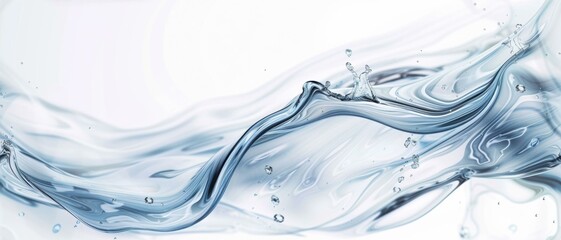 Abstract Water Flow, Blue Liquid Texture, Clean and Pure Concept.
