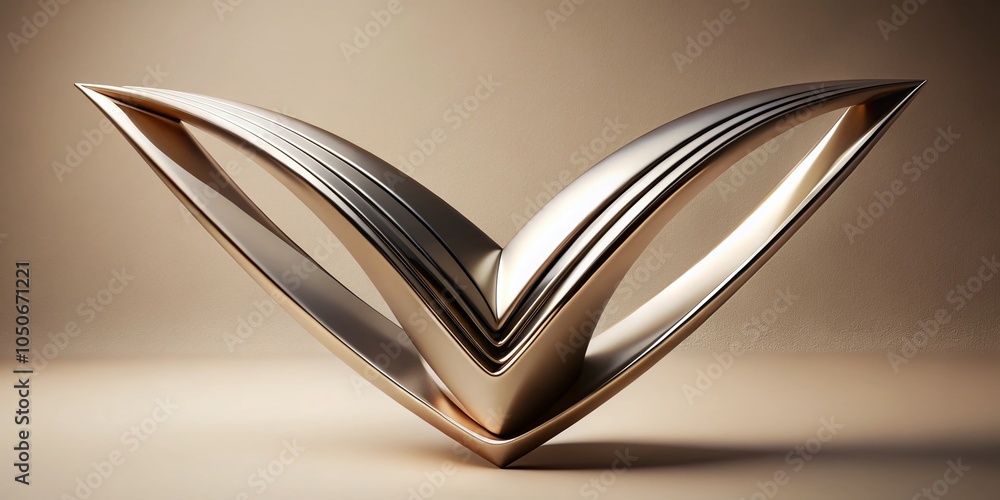 Poster minimalist 3d stroke design with dynamic shapes and clean lines for modern art enthusiasts