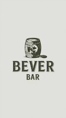 Obraz premium logo for 'Bever' Bar featuring a detailed beaver with a craft beer in hand Generative AI
