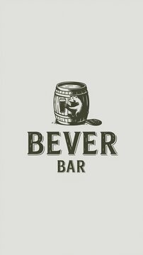 logo for 'Bever' Bar featuring a detailed beaver with a craft beer in hand Generative AI