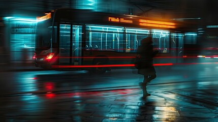 A bus pulling away from a stop just as a person reaches for it, illustrating the missed opportunity due to limited time, Limited Time