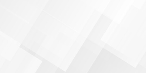 Obraz premium White and gray overlap triangle geometric technology pattern. minimal rectangle randomly arranged white triangle geometric transparent background layers overlapping presentation design.