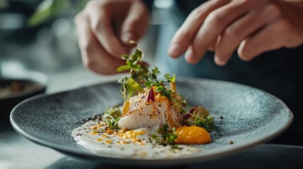 Chef Finishing Gourmet Dish