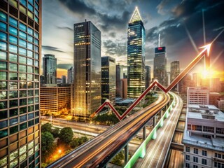 Obraz premium Modern Architectural Photography for Progress Infographic Visualization in Urban Landscapes