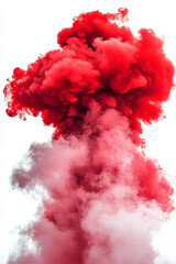 Fototapeta premium red smoke explosion isolated on white background