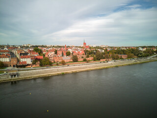 Obraz premium Top view of the old town in Toruń, Poland.