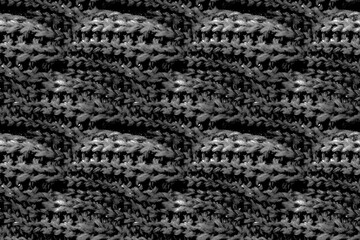 Knit Pattern Wallpaper. Black Knitting Seamless.