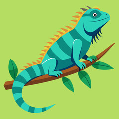 iguana on a branch vector illustration 