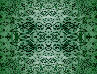 Olive Aztec Watercolor Print. Sage Ikat Textures.