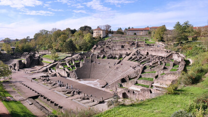 Famous Fourvière roman theatre in Lyon, France.