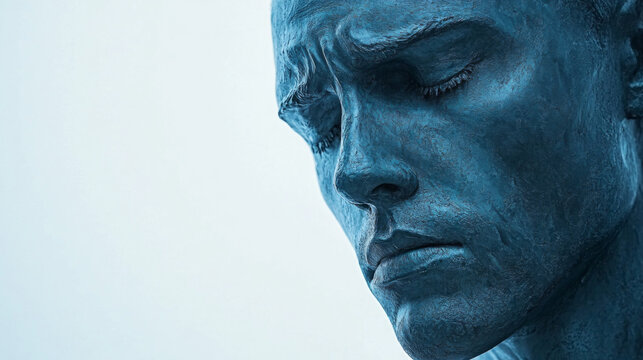 Portrait of sad crying man in emotional distress, male mental health concept
