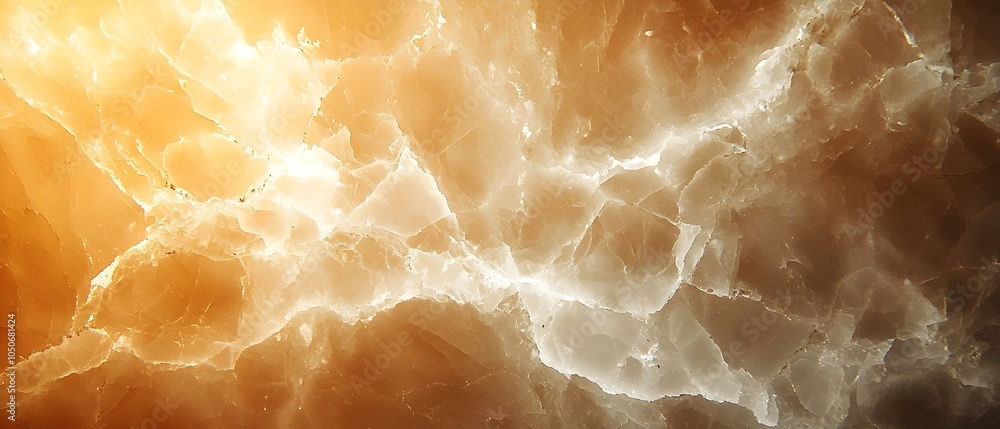 Poster a close-up abstract image showcasing a blend of warm golden and cool white tones, creating a sense o
