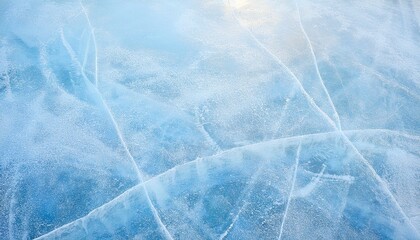 top view of Ice texture with small cracks