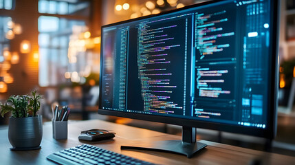 Innovative software engineering: dynamic programming and application development visualized on a modern computer monitor