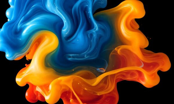 Slow motion VDO of Creative Explosion of Paint Swirling in Water
