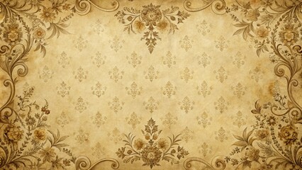 Elegant Victorian paper style featuring intricate floral patterns, ornate borders, and soft pastel colors, reminiscent of vintage stationery and classic design, perfect for invitations, decorative.