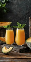 Refreshing Melon Juice with Mint Garnish - Summer Drink Recipe
