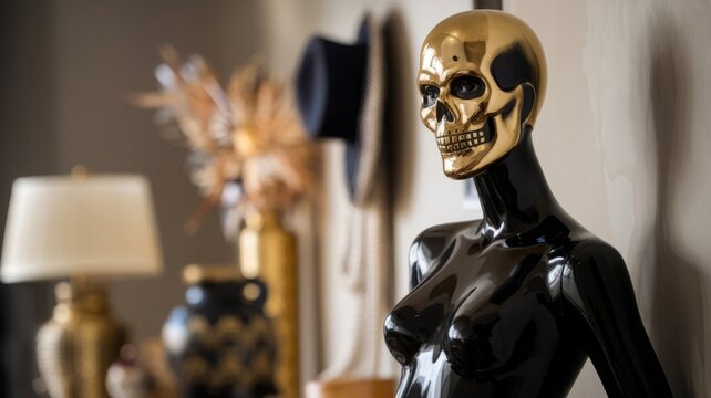 golden skull mask - Powered by Adobe