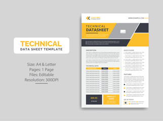 Technical Data Sheet template design