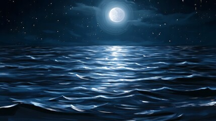 Blue water shimmer under soft moonlight adobe illustrator