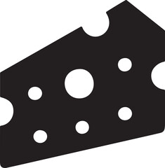 Cheese silhouette vector icon.
