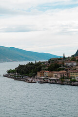 Naklejka premium Lake Garda is the largest lake in Italy. It is located in Northern Italy,